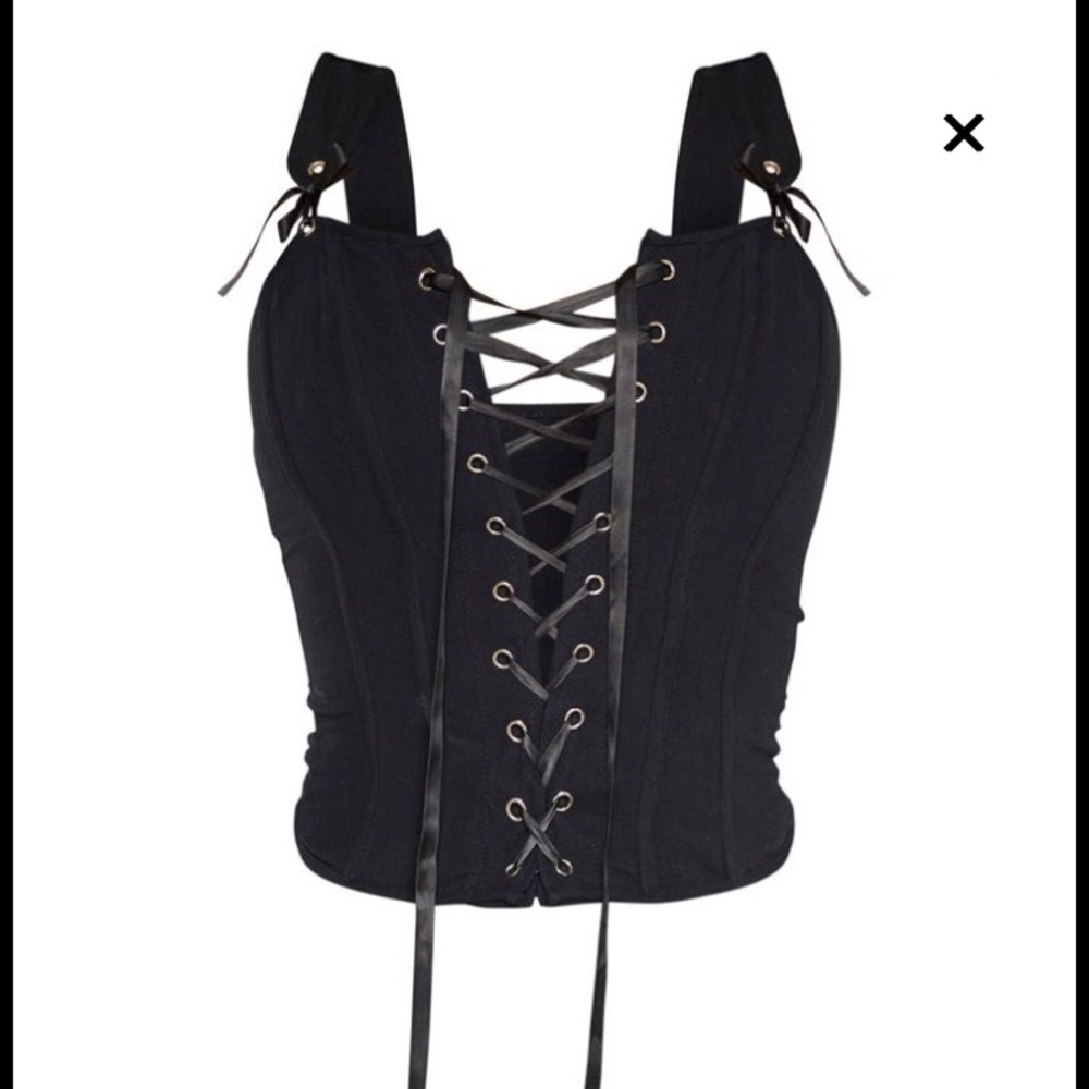 Black Front Tie Corset